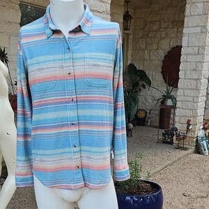 Faherty Men's Med Sierra Paradise Flanne Legend Sweater Style Button Up Shirt